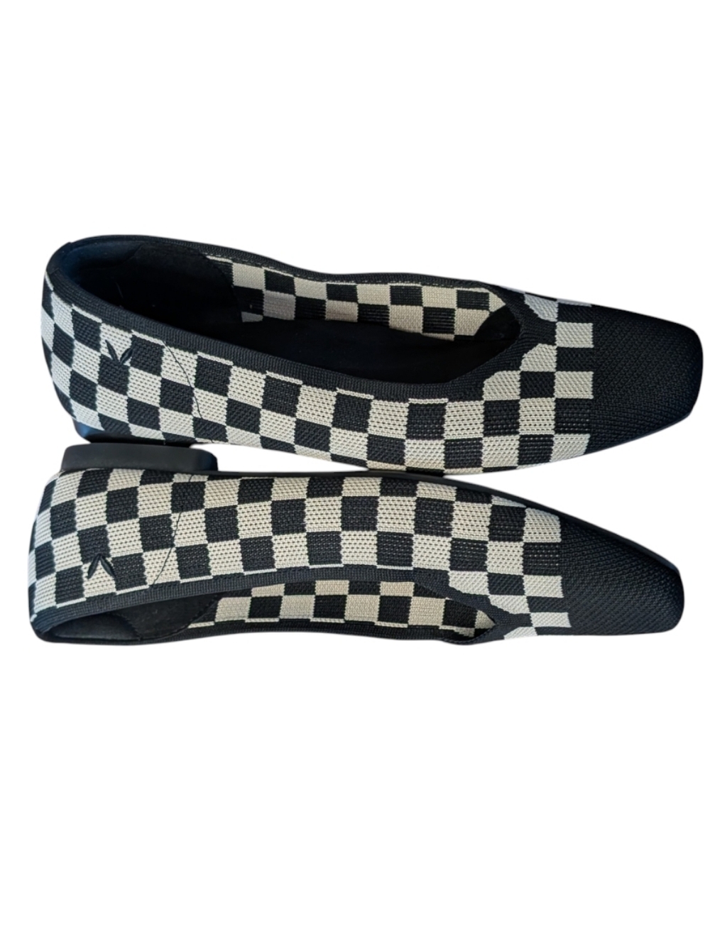 VIVAIA Margot 2.0 Square-Toe ballet flats Black & White Checker size 39/ 8US